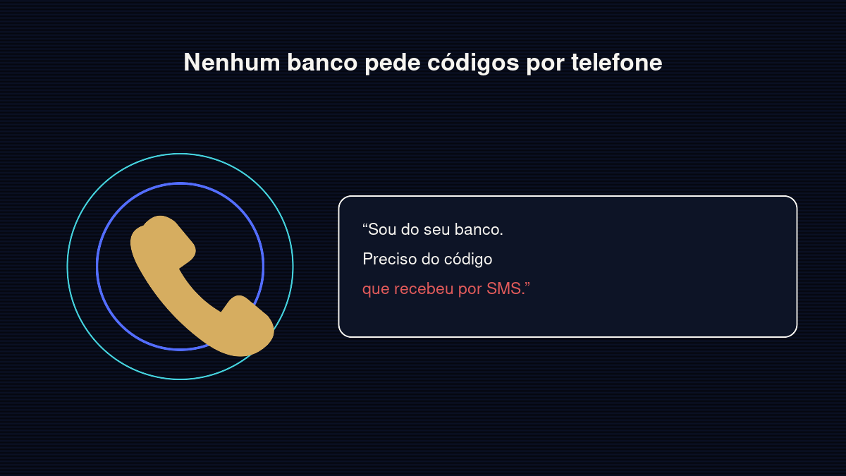 Chamada de alguém que se diz do banco a pedir o código recebido por SMS